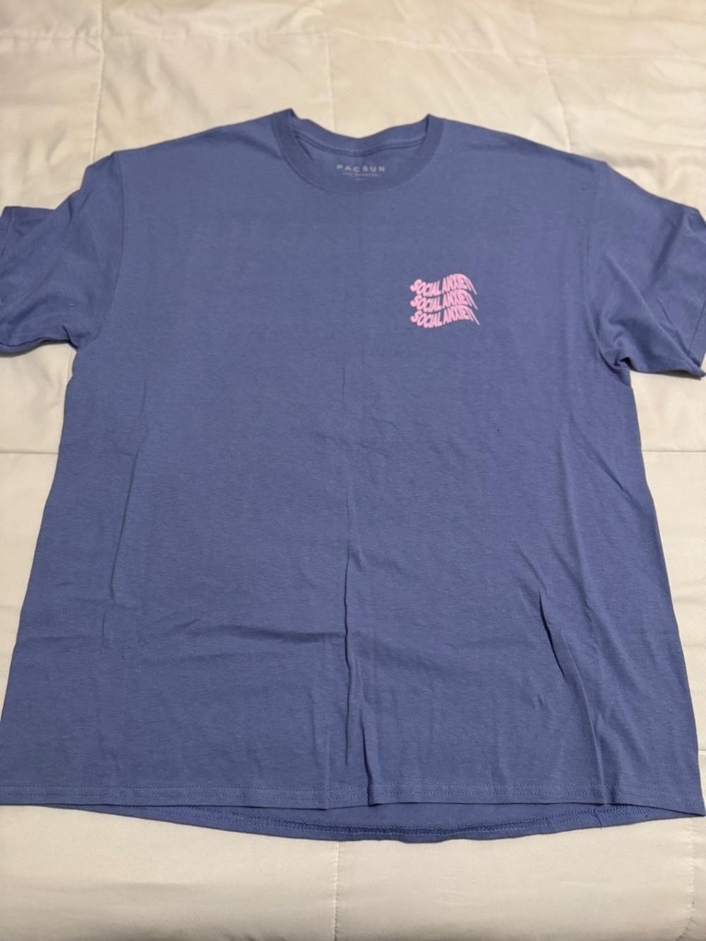 PacSun Purple Short Sleeve Tee with Pink Chest Graphic- XL